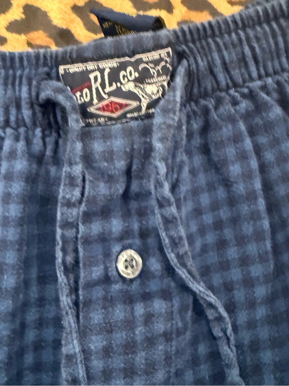 Polo by Ralph Lauren Navy Blue Plaid Jogger Sweatpants